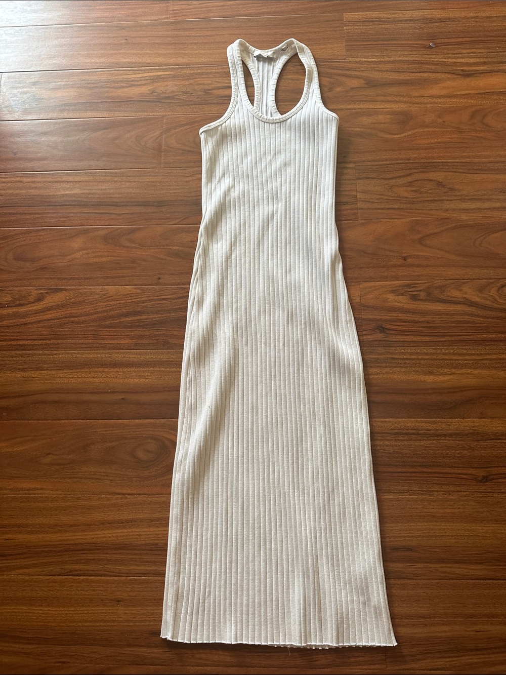 Vince Ribbed Racerback Maxi Dress in White